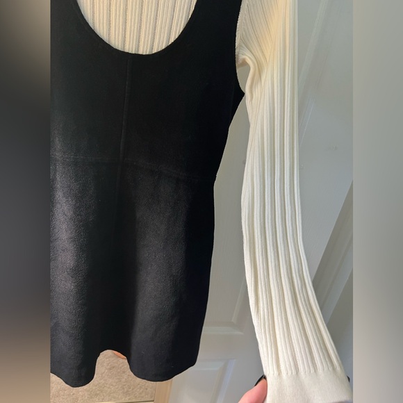 SANDRO Two-Tone Knit Pinafore Dress - Picture 10 of 15